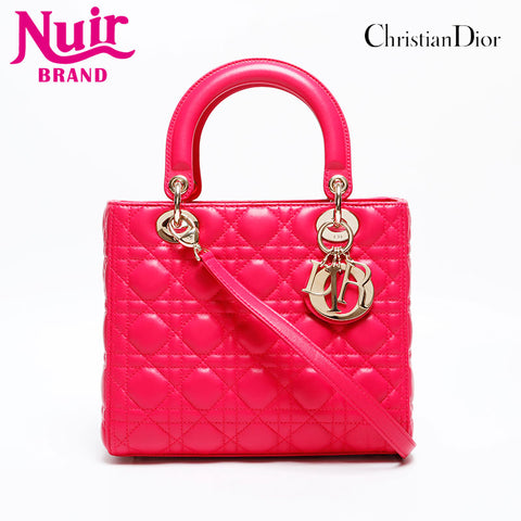 Christian Dior Lady Dior lambskin 2way medium Shoulder Bag pink WS20315
