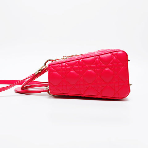 Christian Dior Lady Dior lambskin 2way medium Shoulder Bag pink WS20315