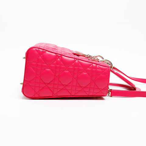 Christian Dior Lady Dior lambskin 2way medium Shoulder Bag pink WS20315