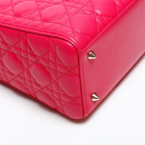 Christian Dior Lady Dior lambskin 2way medium Shoulder Bag pink WS20315