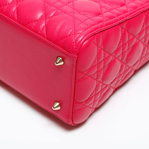 Christian Dior Lady Dior lambskin 2way medium Shoulder Bag pink WS20315
