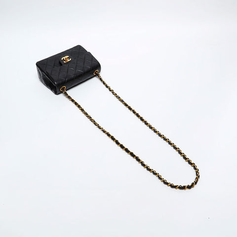 CHANEL Mini Matelasse Lambskin No. 3 1994-1996 Shoulder Bag black WS20316