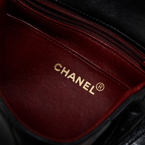CHANEL Mini Matelasse Lambskin No. 3 1994-1996 Shoulder Bag black WS20316
