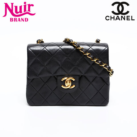 CHANEL Mini Matelasse Lambskin No. 3 1994-1996 Shoulder Bag black WS20316