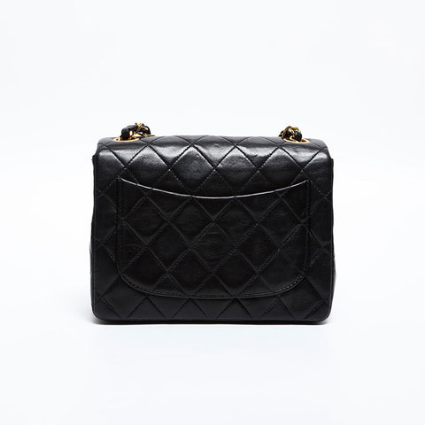 CHANEL Mini Matelasse Lambskin No. 3 1994-1996 Shoulder Bag black WS20316