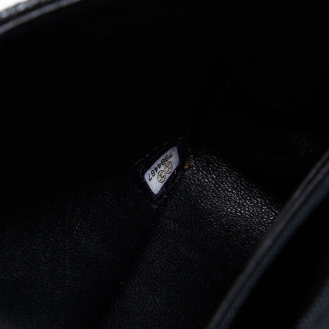 CHANEL No. 7 2002-2003 Caviar Skin Mini Matelasse Shoulder Bag black WS20317