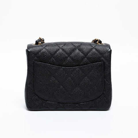CHANEL No. 7 2002-2003 Caviar Skin Mini Matelasse Shoulder Bag black WS20317