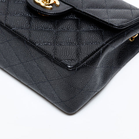 CHANEL No. 7 2002-2003 Caviar Skin Mini Matelasse Shoulder Bag black WS20317