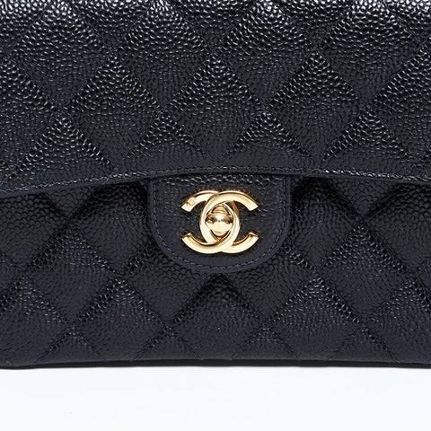 CHANEL No. 7 2002-2003 Caviar Skin Mini Matelasse Shoulder Bag black WS20317