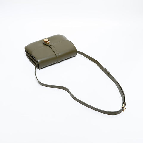 CELINE Tabou Leather Shoulder Bag khaki WS20320