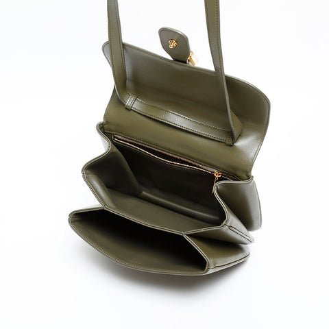 CELINE Tabou Leather Shoulder Bag khaki WS20320