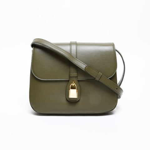 CELINE Tabou Leather Shoulder Bag khaki WS20320
