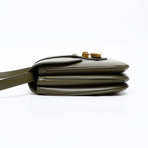 CELINE Tabou Leather Shoulder Bag khaki WS20320
