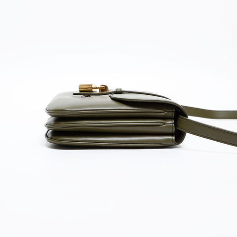 CELINE Tabou Leather Shoulder Bag khaki WS20320