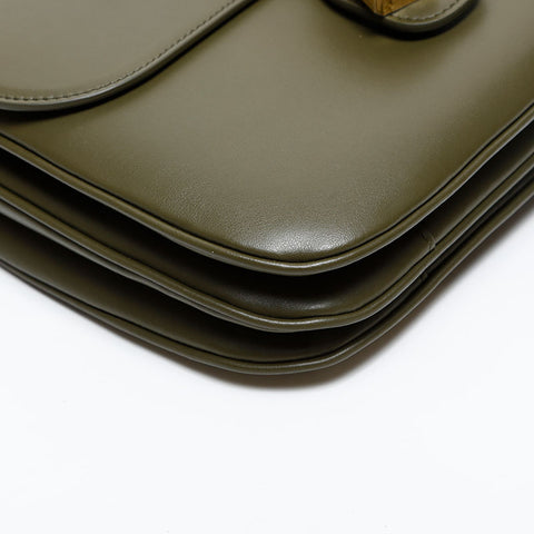 CELINE Tabou Leather Shoulder Bag khaki WS20320