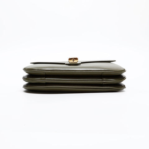 CELINE Tabou Leather Shoulder Bag khaki WS20320