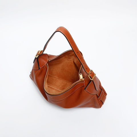 CELINE Romy Leather Shoulder Bag Brown WS20321