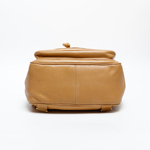 CHANEL No. 3 1994-1996 Caviar Skin Turnlock COCO Mark Backpack  Daypack beige WS20323