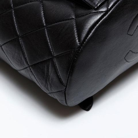 CHANEL No. 2 Lambskin Matelasse 1991-1994 Turnlock COCO Mark Backpack Â· Daypack black WS20324