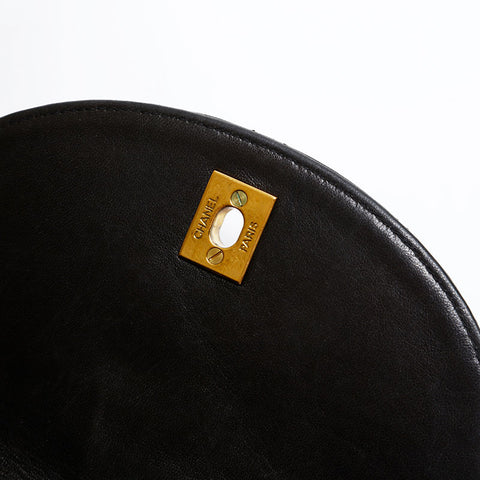 CHANEL No. 3 Lambskin Matelasse 1994-1996 Turnlock COCO Mark Backpack Â· Daypack black WS20325