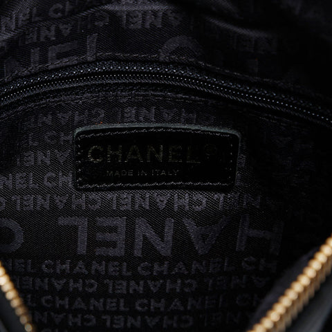 CHANEL No.8 2003-2004 Lambskin COCO Mark Chocolate Bar Square Shoulder Bag black WS20326