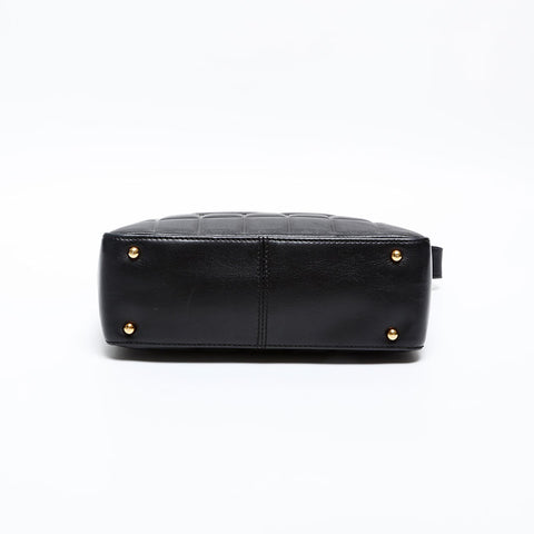CHANEL No.8 2003-2004 Lambskin COCO Mark Chocolate Bar Square Shoulder Bag black WS20326