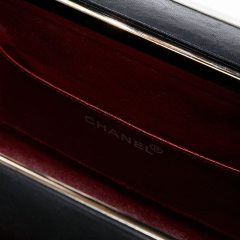 CHANEL No.4 1996-1997 Matelasse Vanity Lambskin Shoulder Bag black WS20327