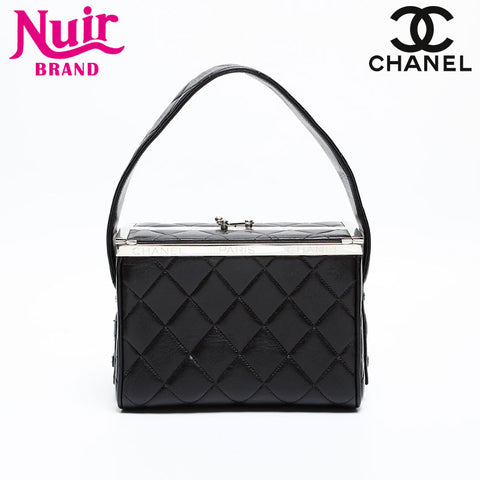 CHANEL No.4 1996-1997 Matelasse Vanity Lambskin Shoulder Bag black WS20327