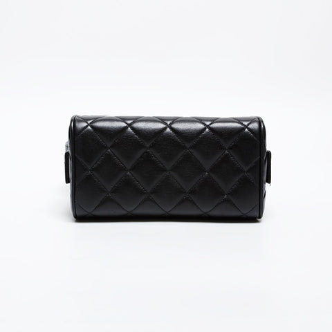 CHANEL No.4 1996-1997 Matelasse Vanity Lambskin Shoulder Bag black WS20327