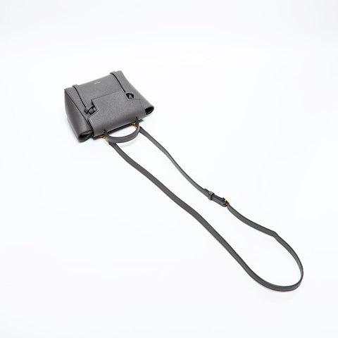 CELINE Leather mini belt bag 2way Shoulder Bag gray WS20328