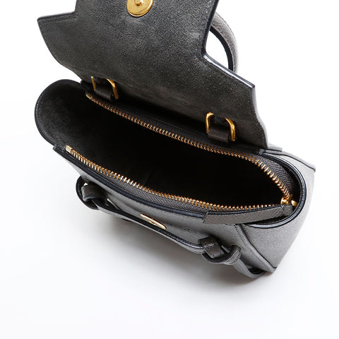 CELINE Leather mini belt bag 2way Shoulder Bag gray WS20328