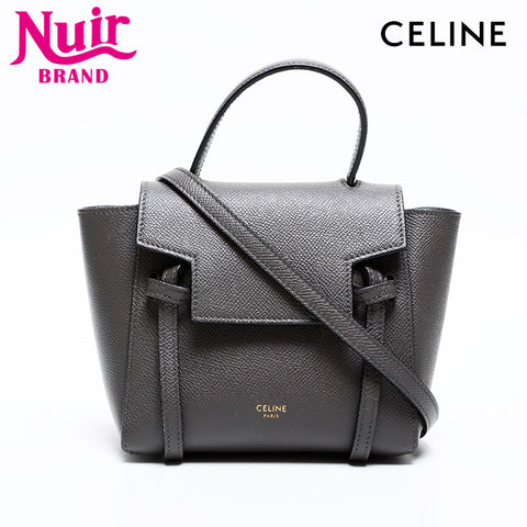 CELINE Leather mini belt bag 2way Shoulder Bag gray WS20328