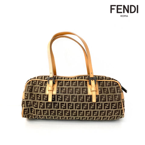 フェンディ FENDI ズッキーノ  1990-2000年 ハンドバッグ キャンバス ベージュ WS2033