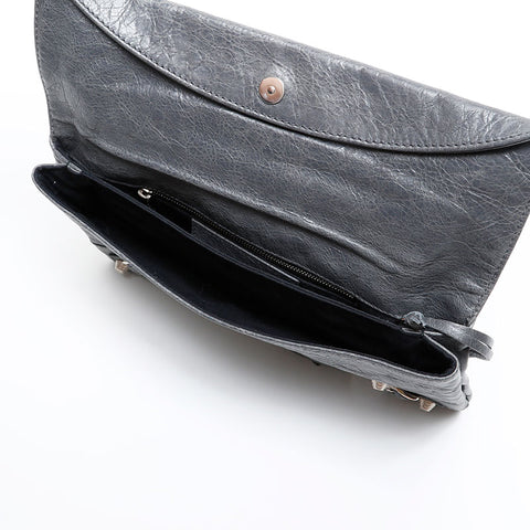 BALENCIAGA Giant Leather Clutch bag gray WS20331
