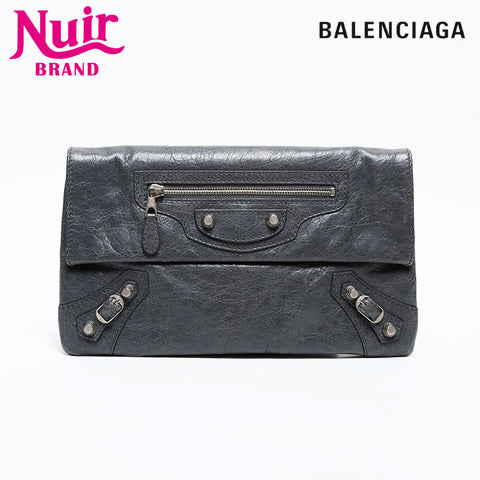 BALENCIAGA Giant Leather Clutch bag gray WS20331