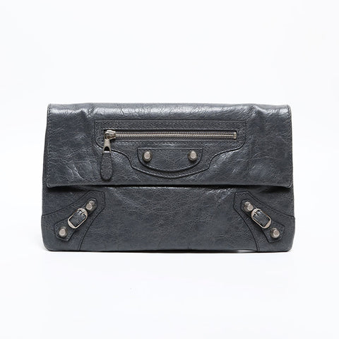 BALENCIAGA Giant Leather Clutch bag gray WS20331