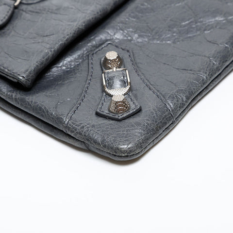 BALENCIAGA Giant Leather Clutch bag gray WS20331