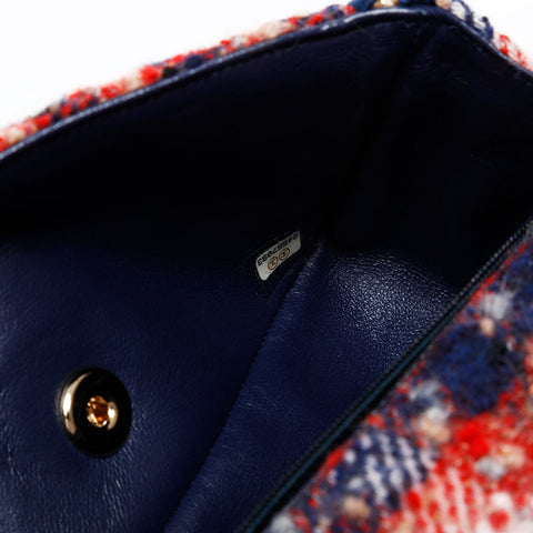CHANEL Wool Mini Tweed Charm Icon Motif 24th Series 2017-2018 Shoulder Bag multicolor WS20332
