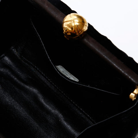 CHANEL Velour COCO Mark Chain 3rd Series 1994-1996 Shoulder Bag black WS20335