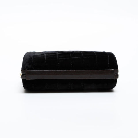 極美品 シャネル CHANEL ベロア ココマーク チェーン 3番台 1994-1996 ショルダーバッグ  ブラック WS20335