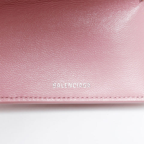 BALENCIAGA Cash Mini Compact Wallet Bifold Wallet pink WS20338