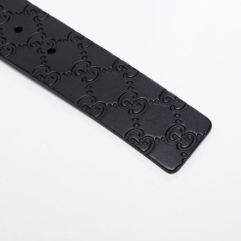 GUCCI GG Shima Leather Interlocking G Size:40 belt black WS20339