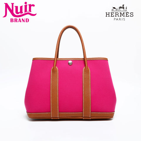 HERMES 2023 B stamp canvas garden party TPM Tote Bag pink WS20341