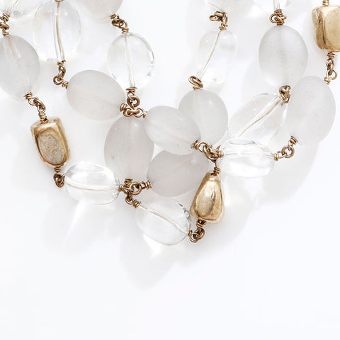 Salvatore Ferragamo Stone 3 Row bracelet white WS20344