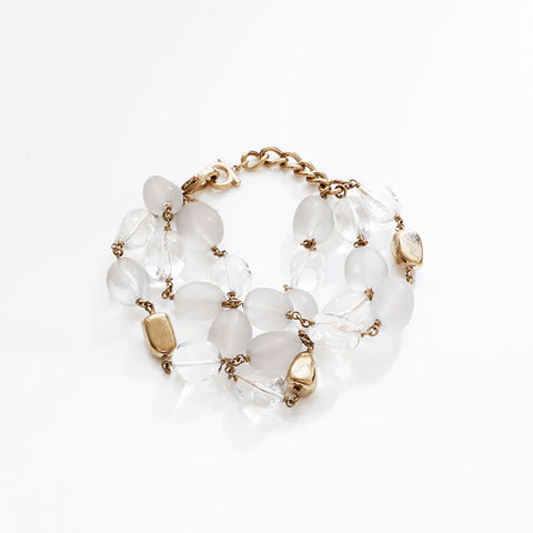 Salvatore Ferragamo Stone 3 Row bracelet white WS20344