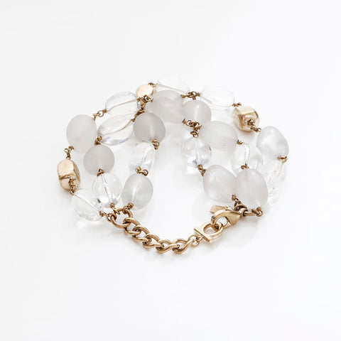 Salvatore Ferragamo Stone 3 Row bracelet white WS20344