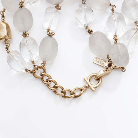 Salvatore Ferragamo Stone 3 Row bracelet white WS20344