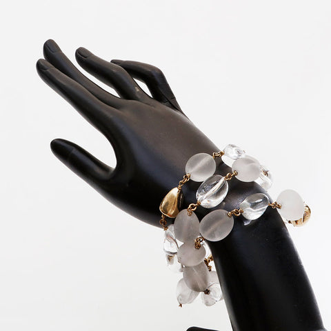 Salvatore Ferragamo Stone 3 Row bracelet white WS20344
