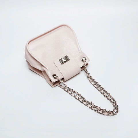 CHANEL No.8 2003-2004 Leather Chain 2.55 Shoulder Bag pink WS20350