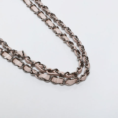 CHANEL No.8 2003-2004 Leather Chain 2.55 Shoulder Bag pink WS20350